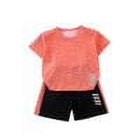 Toddler Boys Outfits 2 Piece Quick Drying Sweat Suit Short Sleeve Top with Shorts Summer Running WorkOut Activewear, Orange, 4 Years