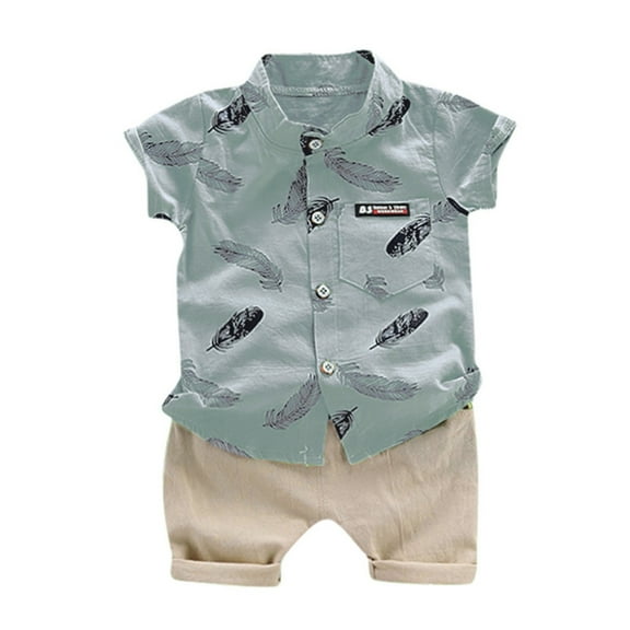 Toddler Boys Outfits Cartoon Short Sleeve Shirt Shorts Set Summer 2Pc Clothes Set