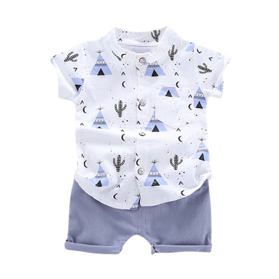 Toddler Boys Outfits Cartoon Short Sleeved Shirt Shorts Set Summer Beach 2Pcs Clothes Set