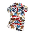 thumbnail image 1 of Toddler Boys Outfits Ethnic Print Short Sleeved Shirt and Shorts Suit Summer Clothes Sets, 1 of 6
