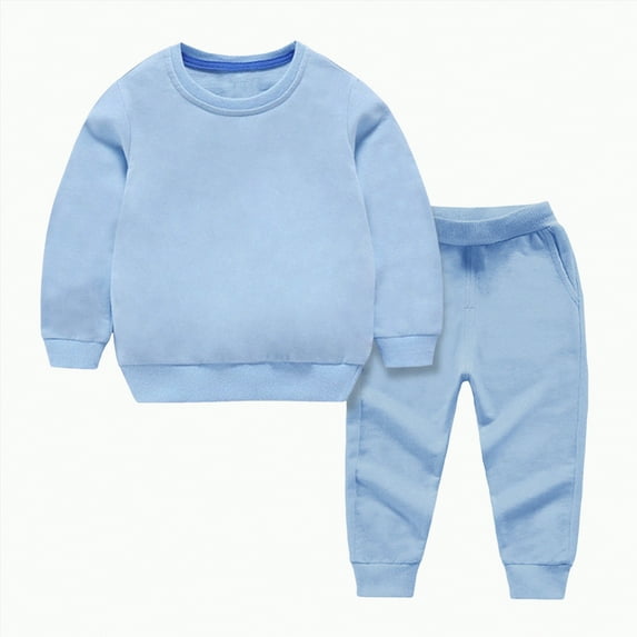 Toddler Boys' Outfits Kids Boys Fall Winter Round Neckline Long Sleeve Elastic Waist 1T 2T 3T 4T 5T Playwear Set 2 Piece