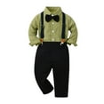 thumbnail image 1 of Toddler Boys Outfits Sets Long Sleeve T Shirt Tops + Pants Child Kids Gentleman Outfits For 2-3 Years, 1 of 7