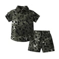 thumbnail image 1 of Toddler Boys Outfits Summer Leopard Print Short Sleeved Printed Shirt Casual Shorts Cardigan Activewear Set,2-Piece,Size 6 Years-7 Years, 1 of 8