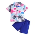 thumbnail image 1 of Toddler Boys Outfits Summer Short Sleeve Tops And Shorts Activewear Set,2-Piece,Size 5 Years-6 Years, 1 of 7