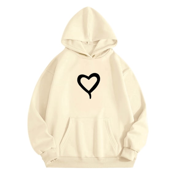 Toddler Boys Oversized Hoodies Love Heart Print With PocketKids Pullover Long Sleeve Casual Preppy Sweatshirts With Pocket Size 2-3T