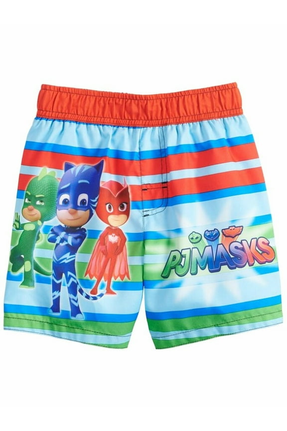 Toddler Boys PJ Masks Red & Blue Swim Trunks Board Shorts Summer Swimwear 2T