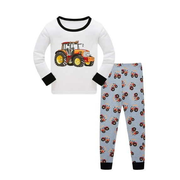 Toddler Boys Pajamas Dinosaur Cotton Kids 2 Piece Pj's Long Sleeve Sleepwear Clothes Set Outfits,Size 9-10 Years
