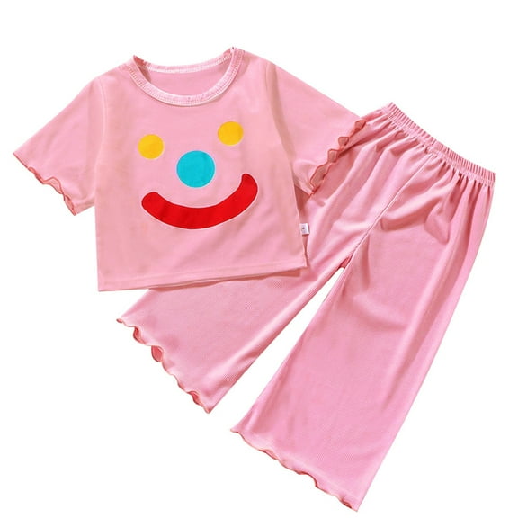 Toddler Boys Pajamas Girls Pjs Sets 2024 Set Baby Cute Air Conditioning Clothing Thin Home Wear Kids Sleepwear Pajama Sets,2-Piece,Size 3-4 Years