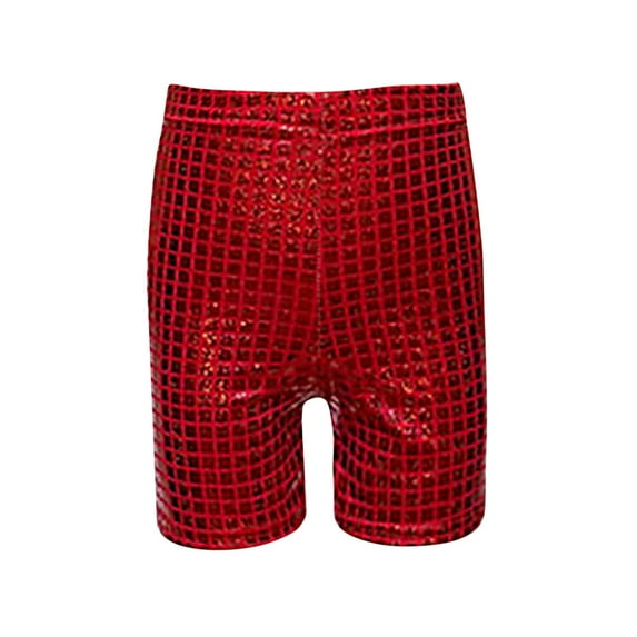 Toddler Boys Pants Sequins Plaid Print Dance Shows Shorts Trousers Sportwear,Red,12-13 Years