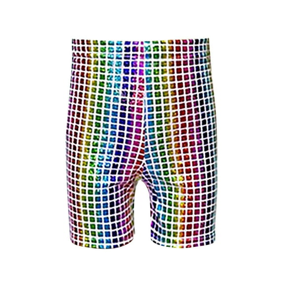 Toddler Boys Pants Sequins Plaid Print Dance Shows Shorts Trousers Streetwear,Multi-color,12-13 Years