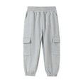thumbnail image 1 of SonxaHe Toddler Boy' Cargo Pants Elastic Waist Relaxed Cargo Jogger Trousers Child Cozy Solid Fall Sports Sweatpants Gray,Sized 4-5, 1 of 8