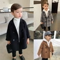 thumbnail image 1 of Toddler Boys Peacoat Kids Wool Like Trench Coat Double Breasted Mid Length Winter Jacket with Pockets Outerwear 1-5Y, 1 of 10