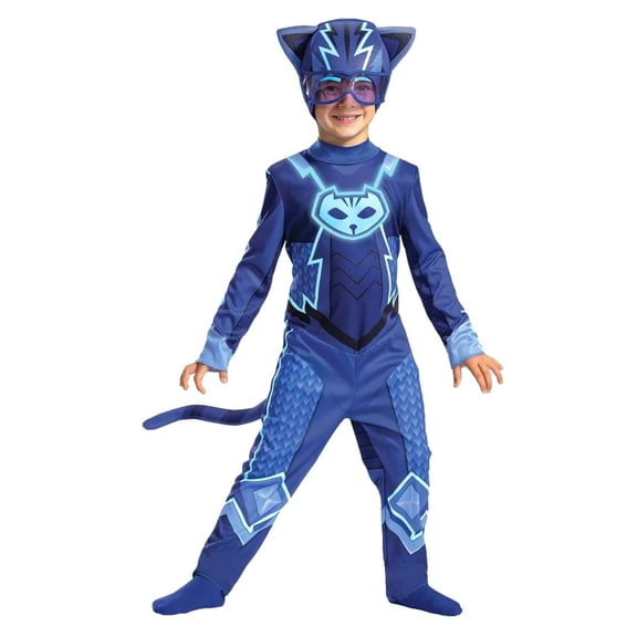 Toddler Boys Pj Masks Blue Catboy Glow In The Dark Halloween Costume 3T-4T