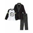 thumbnail image 1 of Toddler & Boys Plush Black Spaced Out Hoodie Bath Robe & Pajamas Sleep Set 4T, 1 of 1