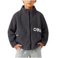 thumbnail image 1 of Toddler Boys Polar Fleece Jacket Full Zip Stand Collar Warm Outerwear Coat with Pockets Long Sleeve Fall Winter Casual Active Tops Cute Graphic School Playwear, Size 5-6, 1 of 7