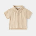 thumbnail image 1 of Toddler Boys' Polo Shirt Beige Uniform Shirts for Boys Fashion Shirts Kids Short Sleeve Shirts Shirts for Boys 2-3 Years, 1 of 3