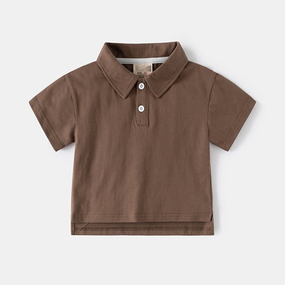 Toddler Boys' Polo Shirt Coffee School Uniform Shirts Summer Shirt Short Sleeve Shirt Shirts for Boys 2-3 Years