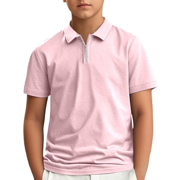 Toddler Boys Polo Shirts Pink Polo Shirt Boys Button Down Shirt Boys Short Sleeve Polo Shirts Boys Clothes Size 3-4 Years