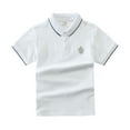 thumbnail image 1 of Toddler Boys Polo Shirt White Boys Uniform Shirts Rugby Shirts Boy Short Sleeve Shirt Boys Polo Shirts Size 3-4 Years, 1 of 2