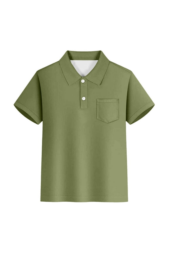Toddler Boys Polo Shirts Army Green School Uniform Shirts Summer Polo Shirt Short Sleeve Tops Shirts for Boys 3-4 Years