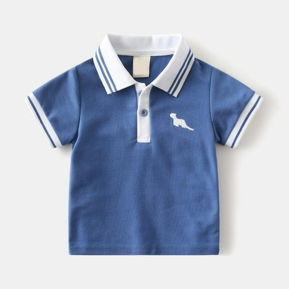 Toddler Boys' Polo Shirts Blue Shirt Boys Casual Blouse Tops Pullover Kids Short Sleeve Shirts Shirts for Boys 2-3 Years
