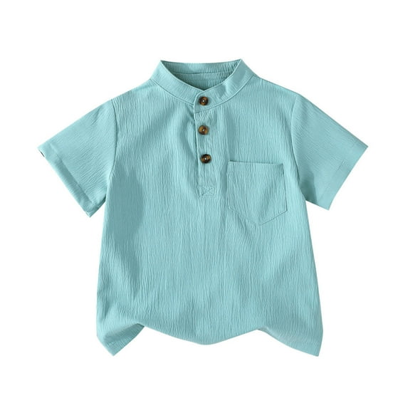 Toddler Boys' Polo Shirts Blue School Uniform Shirts Fashion Shirts Short Sleeve Shirt Boys Clothes Size 3-4 Years