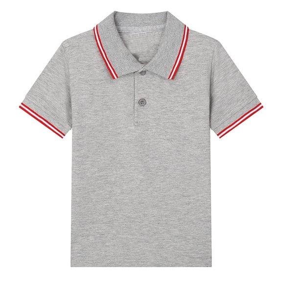 Wxolcjlv Toddler Boys Polo Shirts Color Block Turn-Down Collar Button Short Sleeve Shirts Children Boys Summer Classic Loose Polo Shirts，12 -13 Years