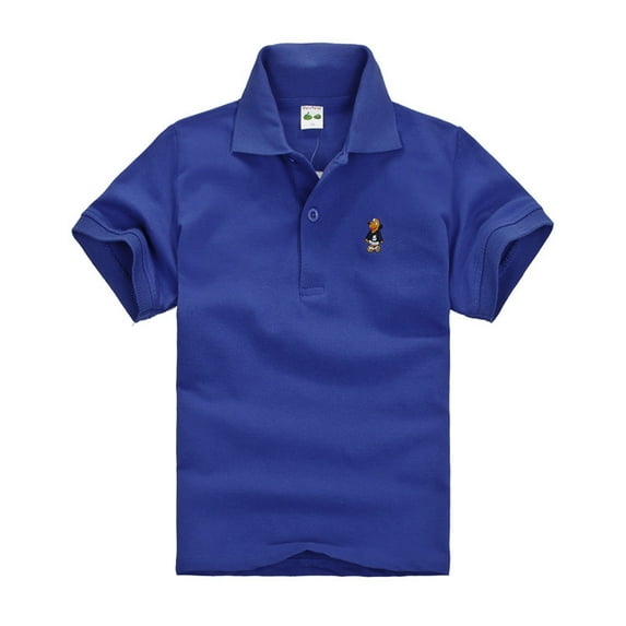Toddler Boys Polo Shirts Color Block Turn-Down Collar Button Short Sleeve Shirts Children Boys Summer Classic Loose Polo Shirts,18 -24 Months