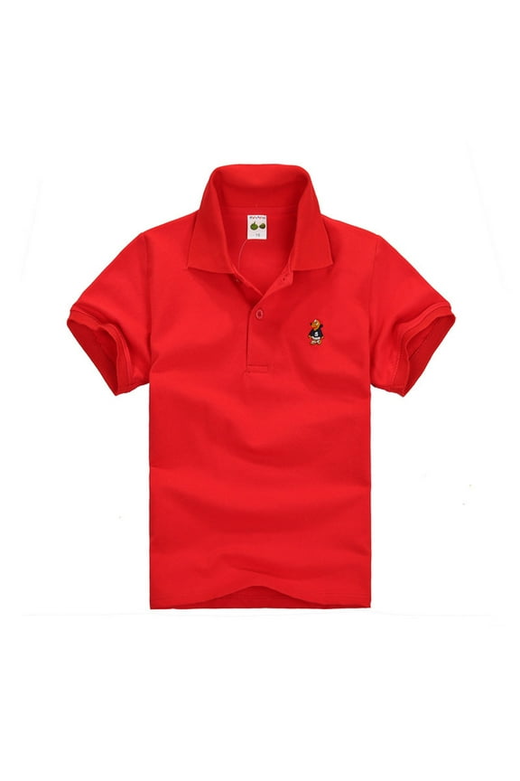Toddler Boys Polo Shirts Color Block Turn-Down Collar Button Short Sleeve Shirts Children Boys Summer Classic Loose Polo Shirts,3 -4 Years