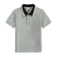 thumbnail image 1 of Wxolcjlv Toddler Boys Polo Shirts Color Block Turn-Down Collar Button Short Sleeve Shirts Children Boys Summer Classic Loose Polo Shirts，4 -5 Years, 1 of 4