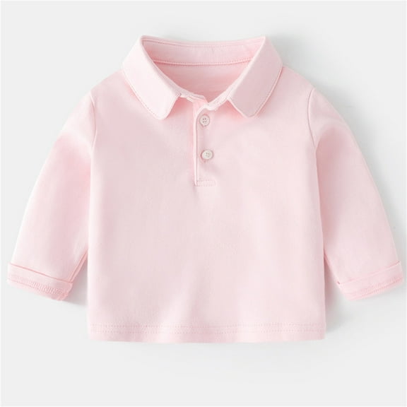 Toddler Boys' Polo Shirts Long Sleeve Boy Gray Button down Shirt School Uniform Casual Toddler 2-3 Years Boy Clothes