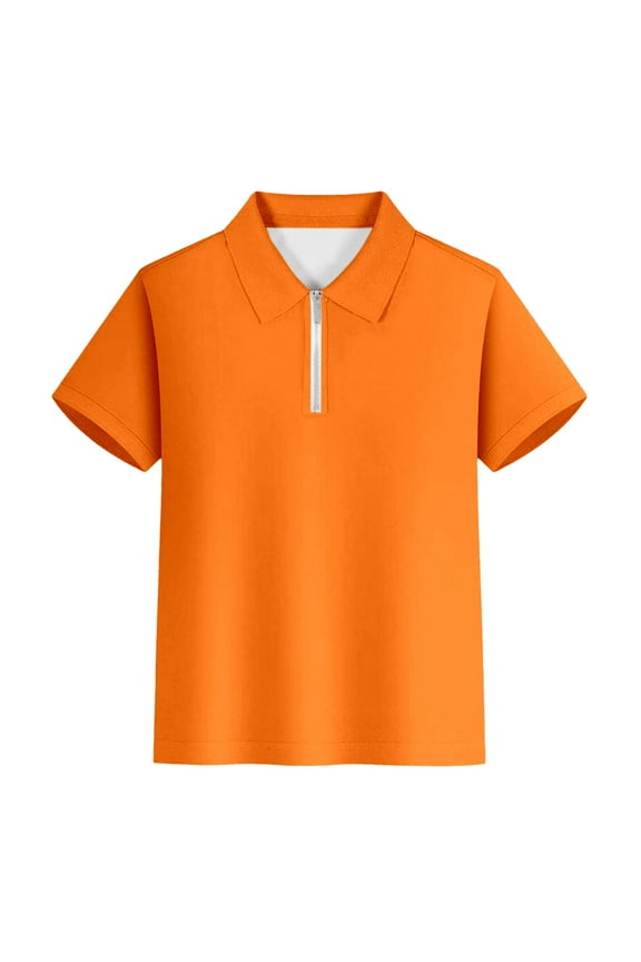 Toddler Boys' Polo Shirts Orange School Uniform Shirts Button Up Shirt Boys Boy Short Sleeve Shirt Boys Clothes Size 3-4 Years