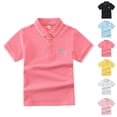 thumbnail image 1 of Toddler Boys' Polo Shirts Red Uniform Shirts For Boys Rugby Shirt Short Sleeve Polo Shirts 18-24 Months, 1 of 3