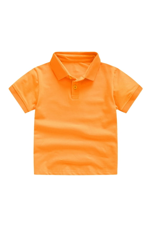 Toddler Boys Polo Shirts School Short Sleeve Casual Solid Color Gentleman Tops Holiday Lapel Button Pullover Shirt Chic Comfortable Daily Tee,12M-6Y