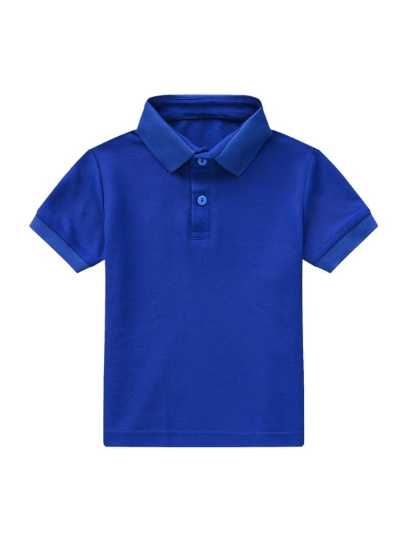 Toddler Boys Polo Shirts School Short Sleeve Casual Solid Color Gentleman Tops Holiday Lapel Button Pullover Shirt Vintage Casual Fit Tee,12M-6Y