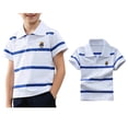 thumbnail image 1 of Toddler Boys Polo Shirts Short Sleeve Boy Cute Embroidered Striped Button down Shirt Back to School Shirt Fashion Pullover Tops Boys Tops 3-4 Years, 1 of 5