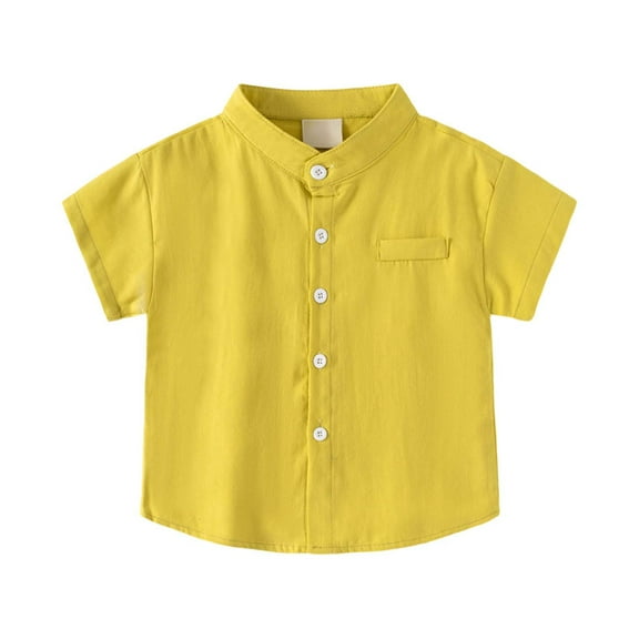 Toddler Boys' Polo Shirts Short Sleeve Button up Shirt Boys Boys Uniform Shirts Collared Shirts Boy Shirts Size 2-3 Years