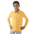thumbnail image 1 of Toddler Boys Polo Shirts & Tops Solid Color Lapel Long Sleeve Gentle Button Pullover T-Shirts Sportwear,Yellow,4-5 Years, 1 of 5