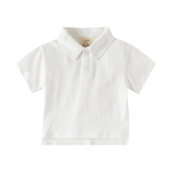 Toddler Boys' Polo Shirts White Shirt for Boys Rugby Shirt Boys Short Sleeve Polo Shirts Shirts for Boys 3-4 Years