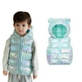 thumbnail image 1 of Toddler Boys Puffer Vest Hooded Boys Green Vest Zip up Lightweight Waterproof Sleeveless Bear Ears Outwear Girls Vests 2-3 Years, 1 of 9
