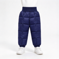 thumbnail image 1 of Toddler Boys Quilted Snow Pants Warm Elastic Waist Straight Leg Baggy Kids Winter Pants Navy 2-5 T, 1 of 6