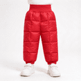 thumbnail image 1 of Toddler Boys Quilted Snow Pants Warm Elastic Waist Straight Leg Baggy Kids Winter Pants Red 4 T, 1 of 6