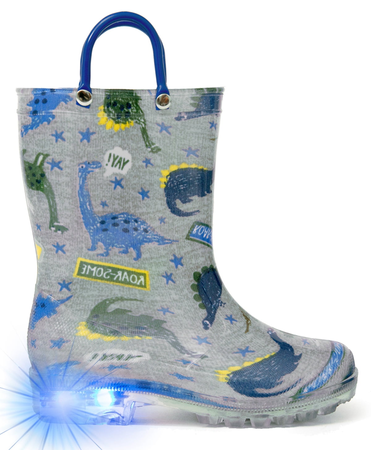 Toddler Boys Rain Boots Little Kids Baby Light Up Rubber Printed