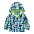 thumbnail image 1 of Toddler Boys Rain Jackets Girls Cartoon Prints Casual Light Coat Hooded Jacket Windproof Zipper Outwear Raincoat Windbreakers For Kids,Size 7-8 Years, 1 of 3