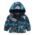 thumbnail image 1 of Toddler Boys Rain Jackets Girls Cartoon Prints Casual Light Coat Hooded Jacket Windproof Zipper Outwear Raincoat Windbreakers For Kids,Size 12-18 Months, 1 of 3