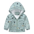 thumbnail image 1 of Toddler Boys Rain Jackets Girls Cartoon Prints Casual Light Coat Hooded Jacket Windproof Zipper Outwear Raincoat Windbreakers For Kids,Size 18-24 Months, 1 of 3