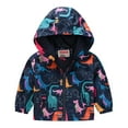 thumbnail image 1 of Toddler Boys Rain Jackets Girls Casual Jackets Printing Cartoon Hooded Outerwear Zipper Coats Long Sleeve Windproof Coats Raincoat Windbreakers For Kids,Size 18-24 Months, 1 of 5