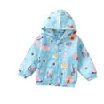 thumbnail image 1 of Toddler Boys Rain Jackets Girls Cute Print Hooded Long Sleeve Hacket Zipper Hooded Windproof Coat Windbreaker Raincoat Windbreakers For Kids,Size 18-24 Months, 1 of 3