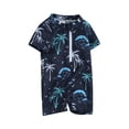 thumbnail image 1 of Toddler Boys Rash Guard Swimsuit Rompers Zipper Short Sleeve Tree Print Kids Bathing Suit Swimwear, 1 of 8
