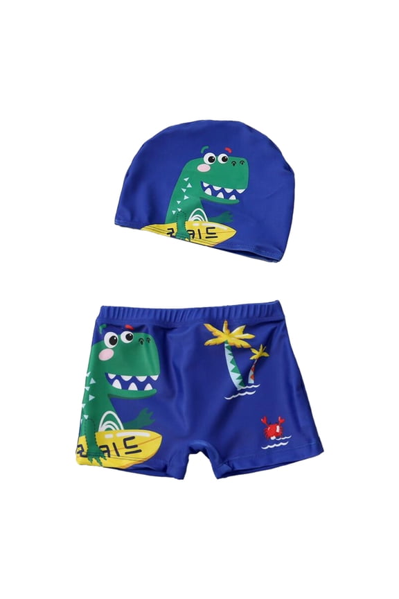 Toddler Boys Rash Guard Swimsuit with Swim Trunks Cartoon Printed Kids Bathing Suit Beach Pool Surfing Size 3-4T
